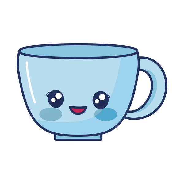 Εικονίδιο Kawaii κούπα καφέ — Διανυσματικό Αρχείο