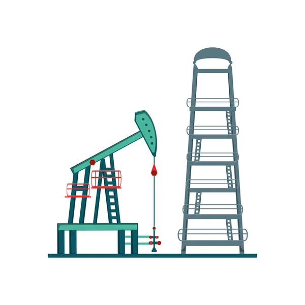 Indústria de perfuração de escavação de óleo ícone isolado — Vetor de Stock