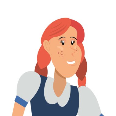 kadın karikatür karakter portre