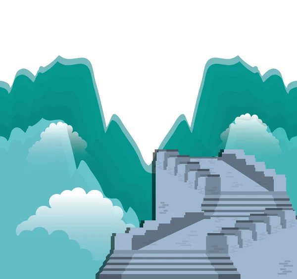 Ikone der chinesischen Mauer — Stockvektor