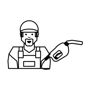 benzin Dispenser tabanca ile işçi