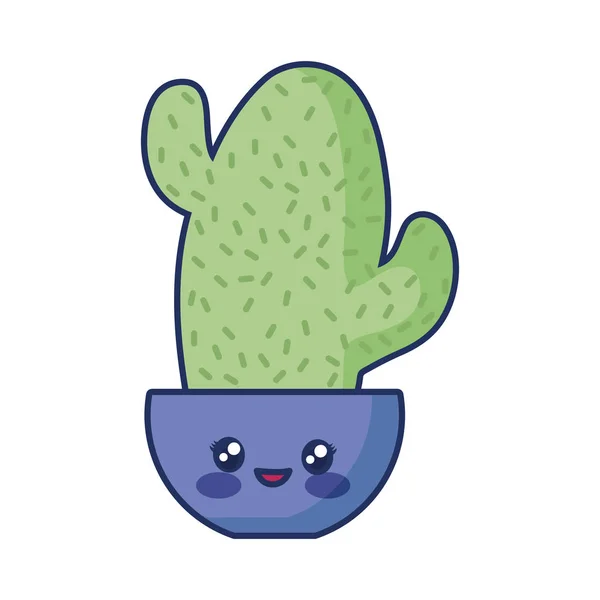 Cactus kawaii en una olla — Archivo Imágenes Vectoriales