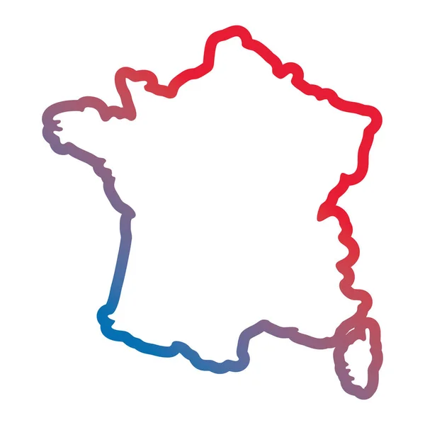 Térképe a francia mérföldkőnek számító országra — Stock Vector