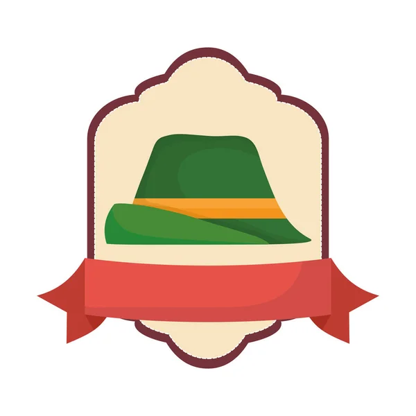 Sombrero verde viejo emblema accesorio de moda — Vector de stock