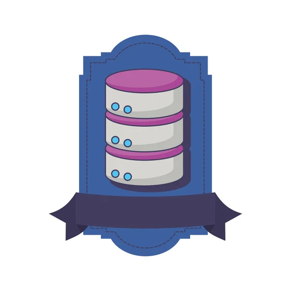 Database server storage center data emblem — Stock Vector