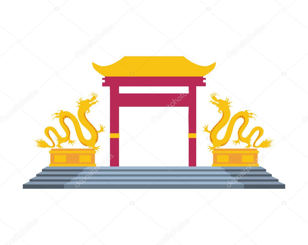 chinese portal isolated icon