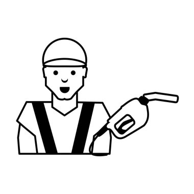 benzin Dispenser tabanca ile işçi