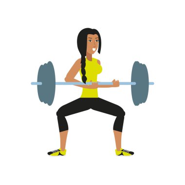 Dumbbell spor ile genç atletik kadın