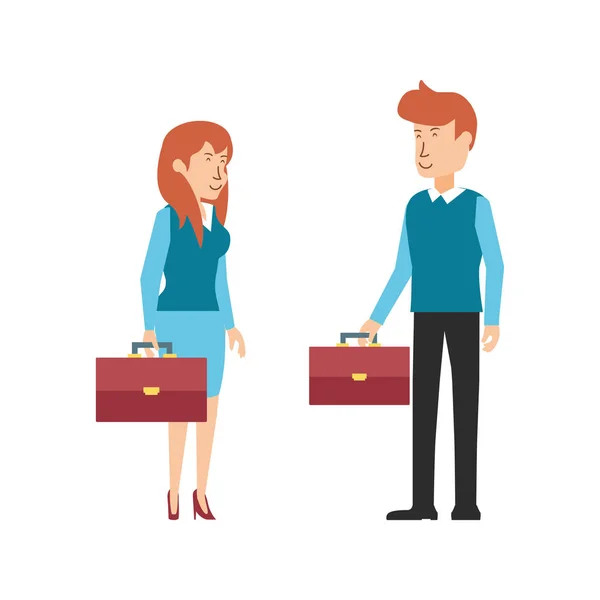 Pareja de negocios elegante carácter avatar — Vector de stock