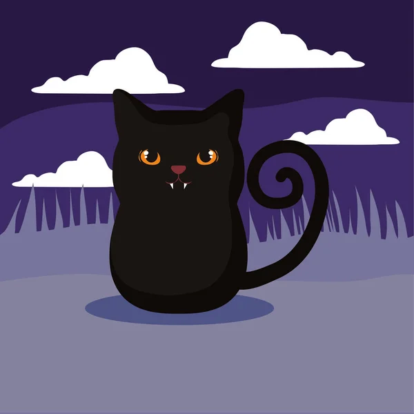 Siyah kedi tasarım — Stok Vektör