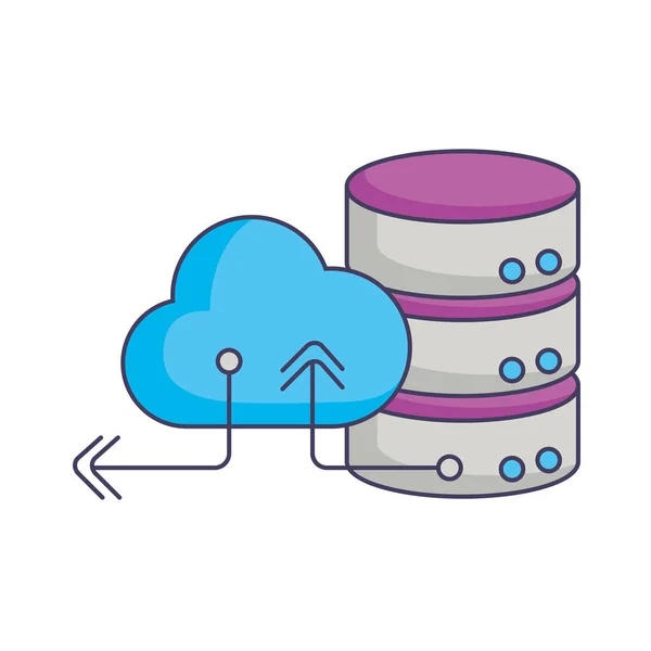 Database server cloud storage download and upload — Stock Vector