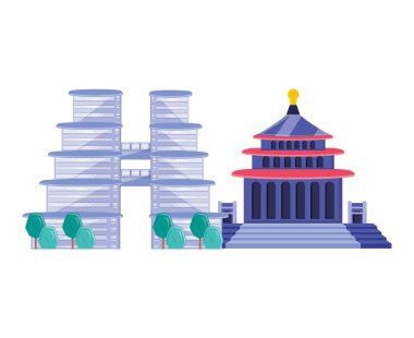 Çin izole simge geleneksel mimari