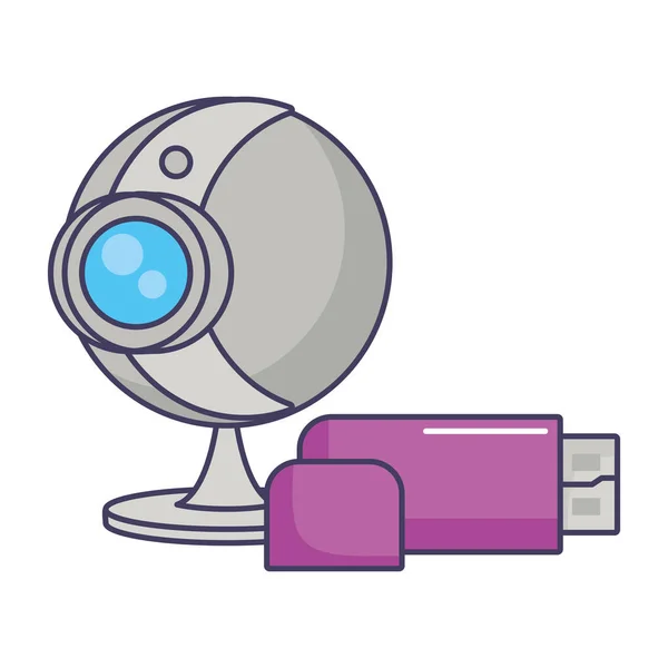 Webcam USB unidad de almacenamiento de copia de seguridad de datos — Vector de stock