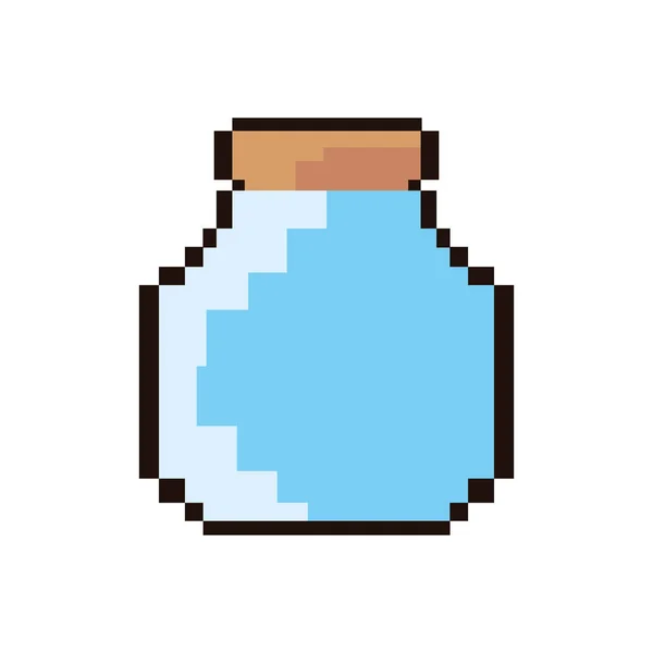 Pixel videospel fles potion — Stockvector