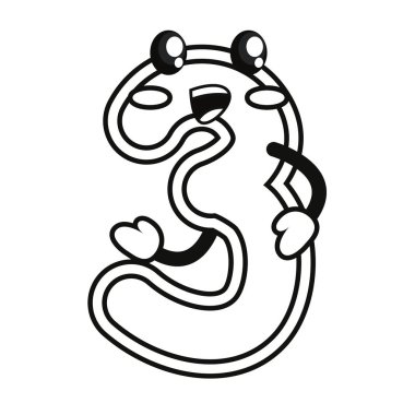 Beyaz arka planda sayı karikatür