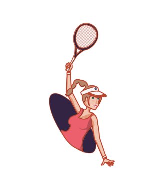 kadın Tenis raket ile oynuyor