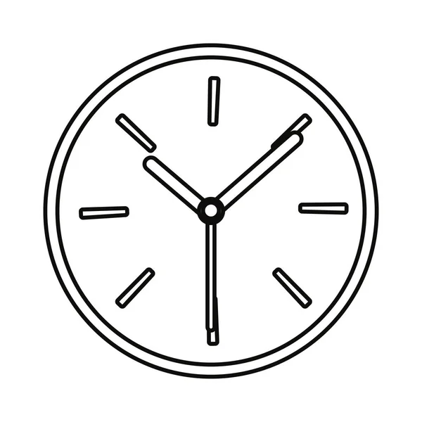 Relógio redondo acessório no fundo branco —  Vetores de Stock