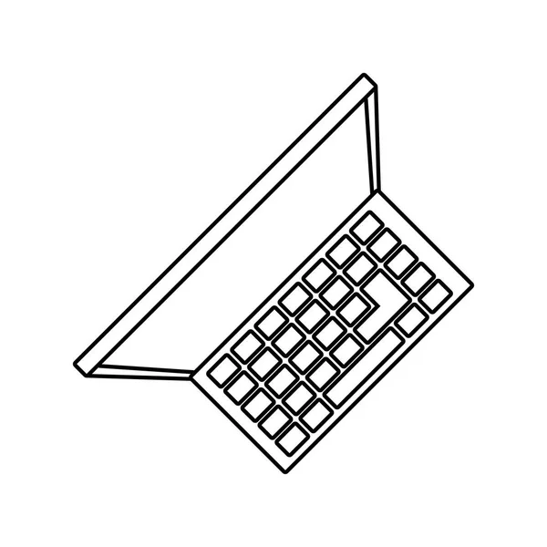 Vue aérienne de l'ordinateur portable icône isolée — Image vectorielle
