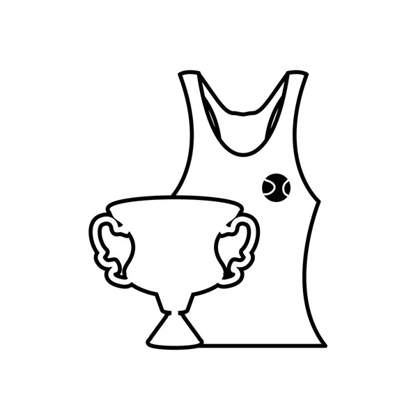 Chemise uniforme de tennis femme avec coupe trophée — Image vectorielle