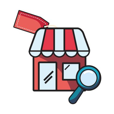 Online alışveriş pazarı Büyüteç etiketi