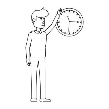 Saat avatar karakter ile işadamı