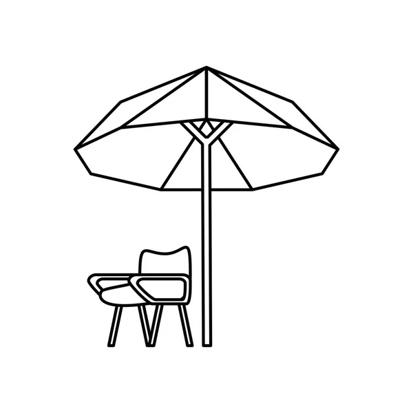 Tennisschiedsrichterstuhl mit Regenschirm — Stockvektor