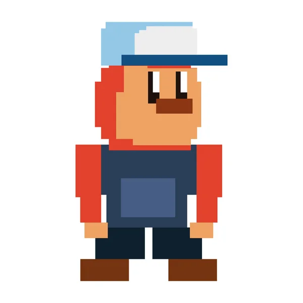 Pixel personagem do jogo de vídeo —  Vetores de Stock