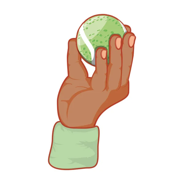 hand with tennis sport ball icon