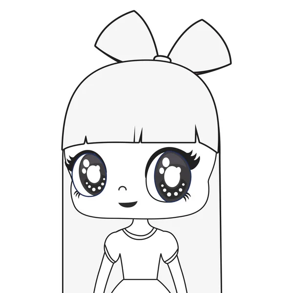 Anime chica icono — Vector de stock