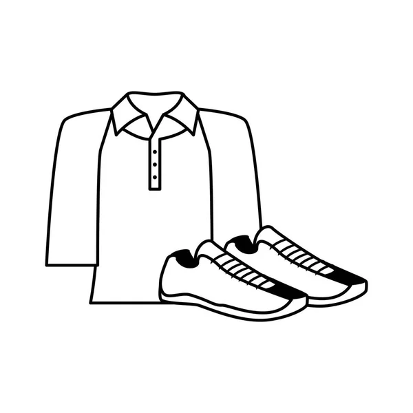 Férfi tenisz egységes póló cipőket — Stock Vector