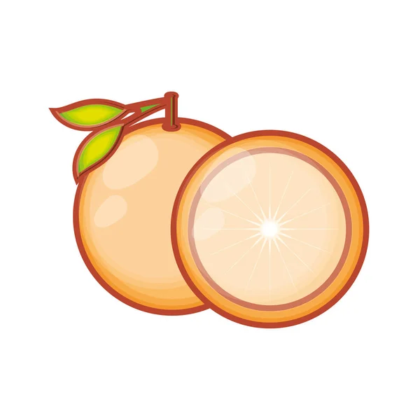 Fruits frais orange icône isolée — Image vectorielle