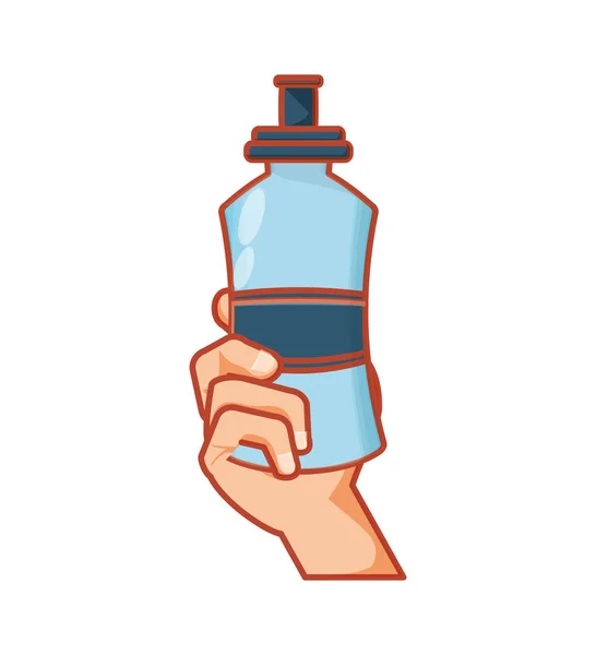 Hand with bottle of water — Stock Vector