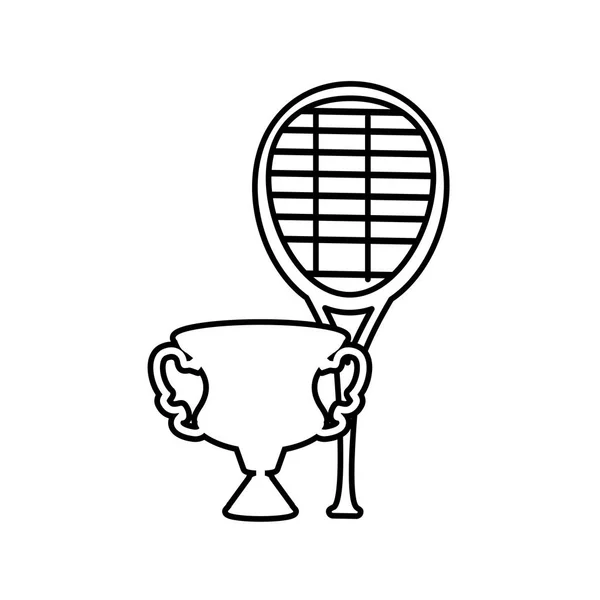 Trophy Cup met racket tennis — Stockvector