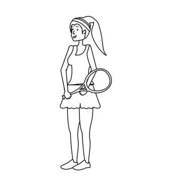 kadın Tenis raket ile oynuyor