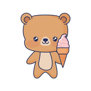 tatlı dondurma tutan sevimli ayı
