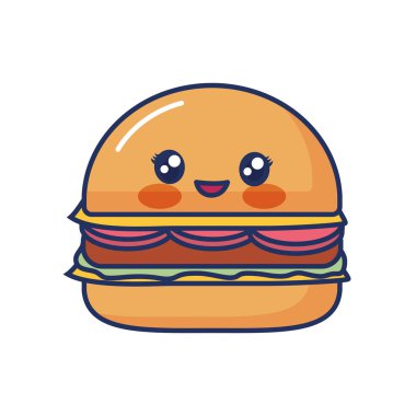 Kawaii hamburger simgesi