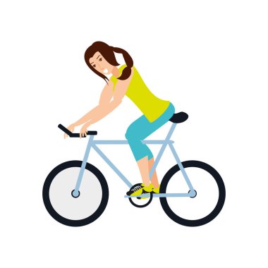 Bisiklet genç atletik kadın