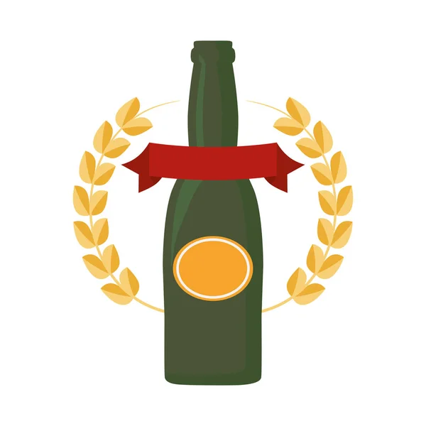 Bierfles drinken drank alcohol embleem — Stockvector