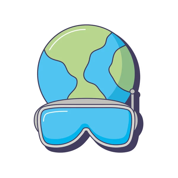World Planet 3D VR gogle — Wektor stockowy