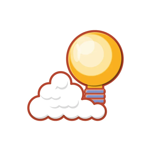 Хмарний обчислювальний сервер з лампою — стоковий вектор