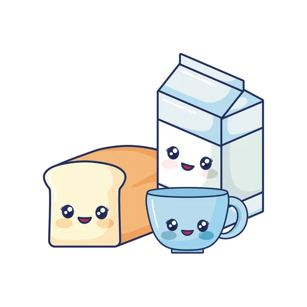 Vetor De Café Da Manhã De Kawaii Ilustração do Vetor - Ilustração de  alaranjado, forma: 219311750