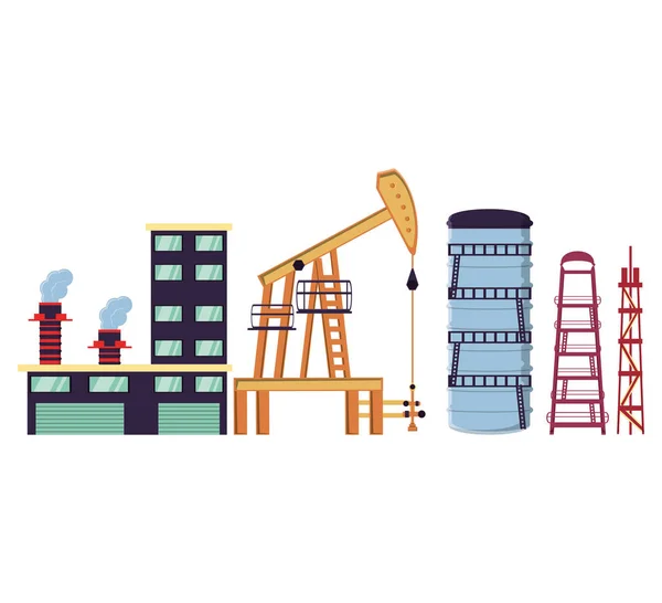 Olie opgraving boor industrie geïsoleerde pictogram — Stockvector