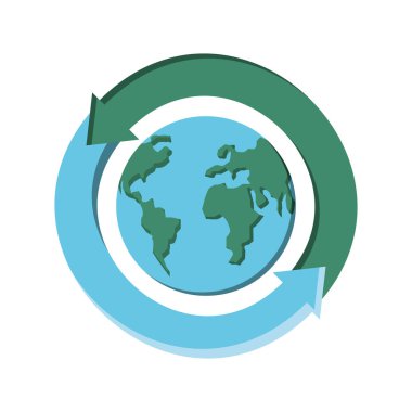 etrafında oklar ile dünya gezegeni Earth