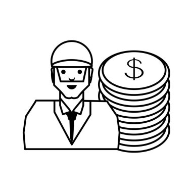 madeni para ile petrol endüstrisi işçisi