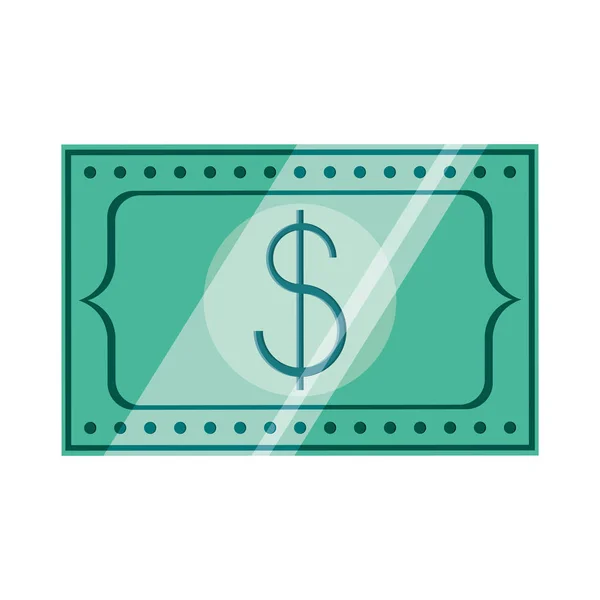 Bill dollar pengar isolerade ikonen — Stock vektor
