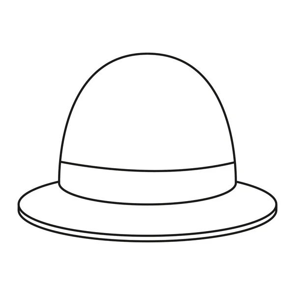 Kontur hatt Bowler stil — Stock vektor