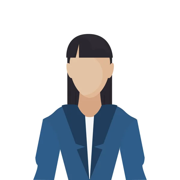 Retrato de mujer sobre fondo blanco — Vector de stock