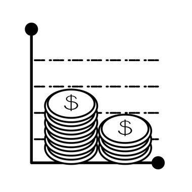 madeni paralar ile barlar istatistiksel grafik