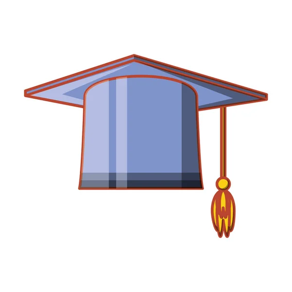 Graduazione cappello icona isolata — Vettoriale Stock