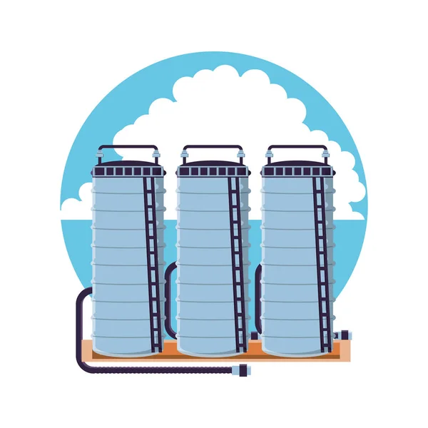 Tanques de reserva en la industria petrolera — Archivo Imágenes Vectoriales